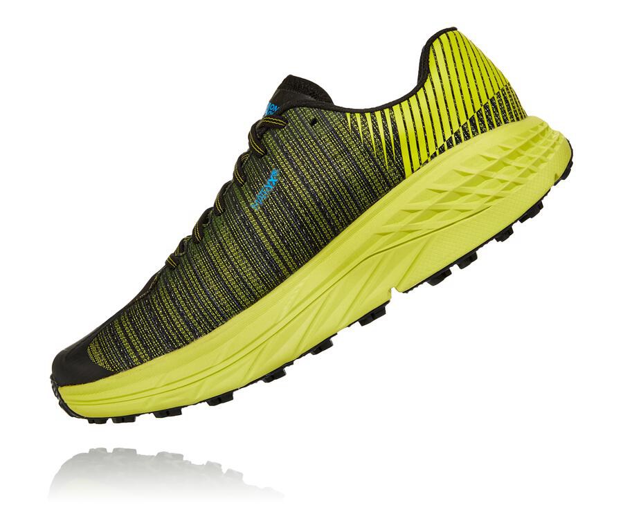 Tenis Hoka One One Trail Hombre Negros/Verdes - Evo Speedgoat - JMNC19078